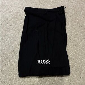 Hugo Boss Black Drawstring Accessory Pouch with White Logo CB
